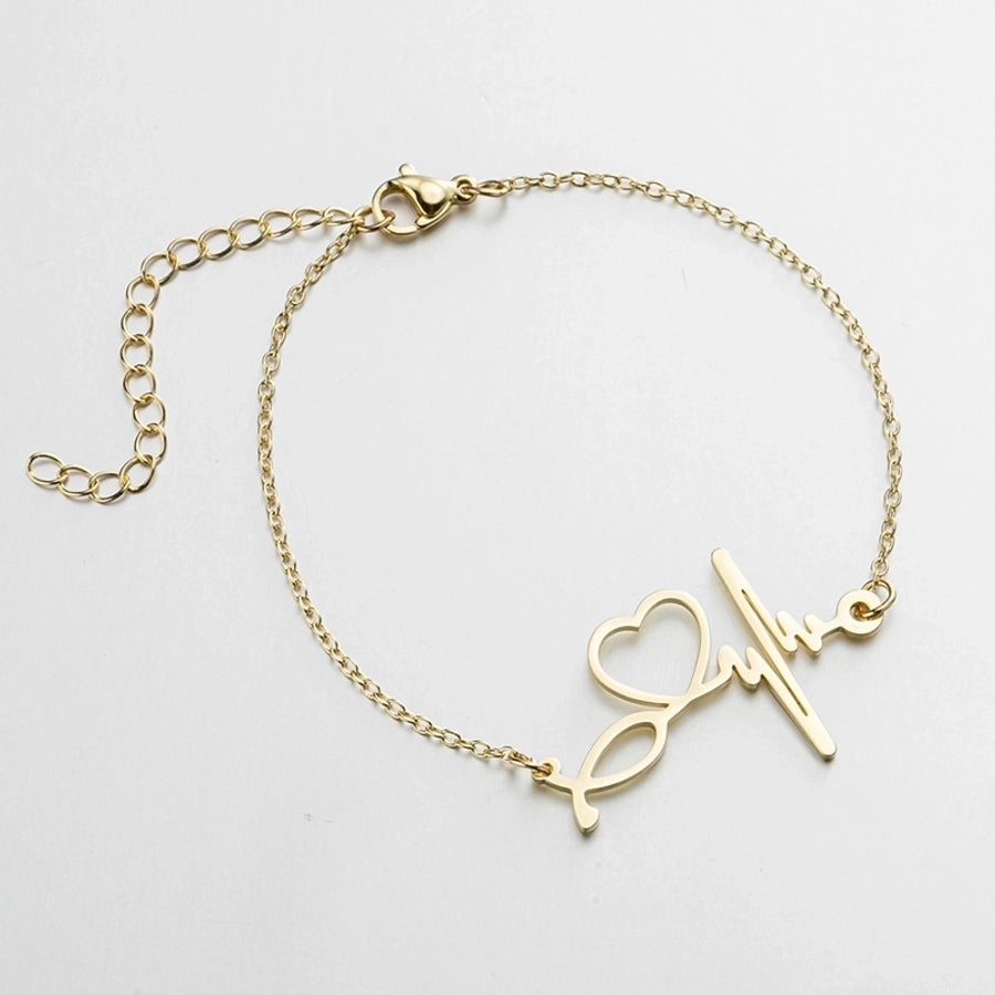 Fashion Shapes Chain Bracelet [201 Stainless Steel, 18K Gold Plated]