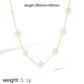 Flower Shell Pearl Necklace [304 Stainless Steel,18K Gold Plated]