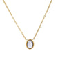 Oval Zircon Pendant Necklace [201,304 Stainless Steel ,18K Gold Plated]