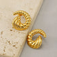 Swirl Croissant Polishing Ear Studs [304 roestvrij staal, 18K vergulde goud]