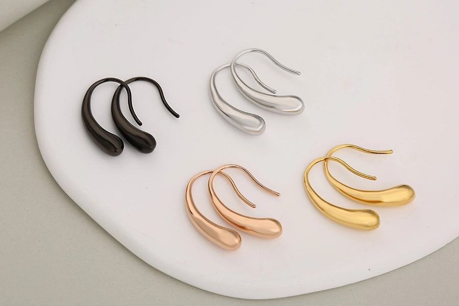 Hook Earrings [304 Stainless Steel,18K Gold Plated]