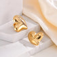 Duo Tone Heart Shape Earrings [201 Stainless Steel,18K Gold Plated]