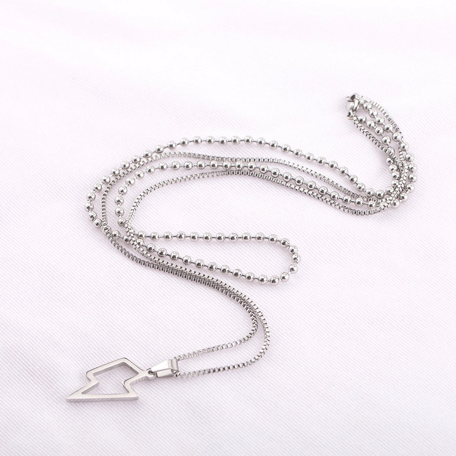 Lightning Double Layer Necklaces  [304 Stainless Steel]