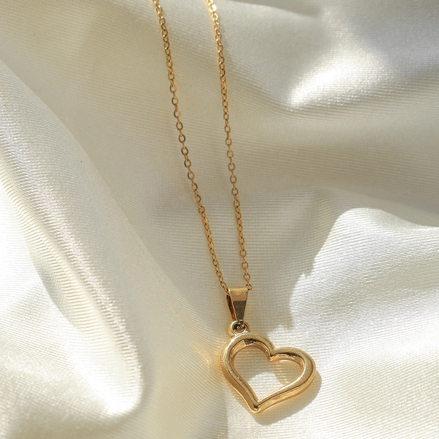 Heart Shape Pendant Necklace [304 Stainless Steel 14K Gold Plated]