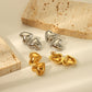 Double Heart Shape Polishing Earrings [304 Stainless Steel,18K Gold Plated]