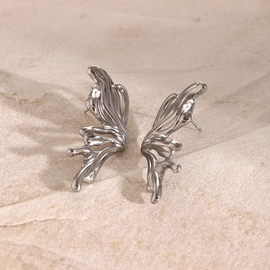 River Butterfly Wings Earrings [304 Stainless Steel]