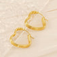 Heart Shape Hoop Earrings [304 Stainless Steel,18K Gold Plated]