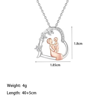 Collier familial de strass [304 en acier inoxydable, 18 km plaqués]]