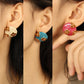 French Style Flower Resin Earrings [304 Stainless Steel,18K Gold Plated]