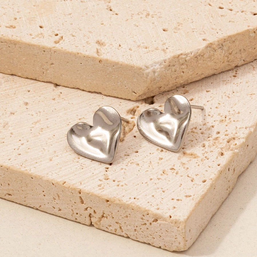 Heart Shape Earrings [304 Stainless Steel,18K Gold Plated]