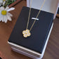 Luxurious Four Leaf Clover Acrylic Necklace [304 Stainless Steel,18K Gold Plated]