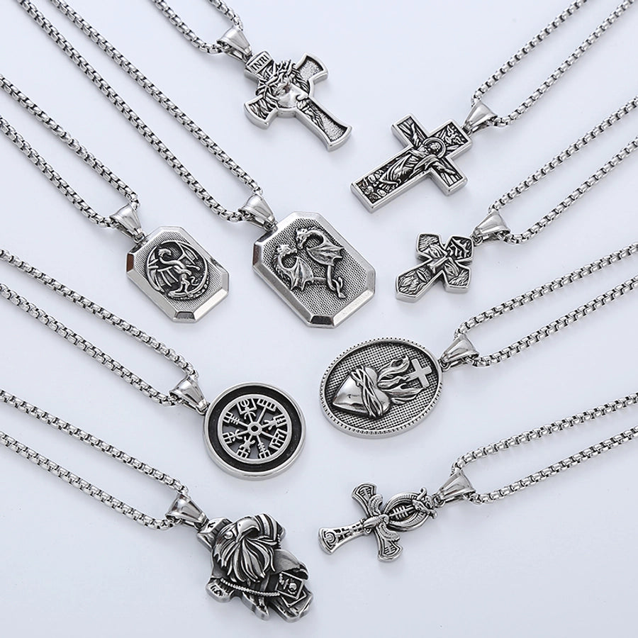 Punk Cool Style Cross Necklace Pendant [304 Stainless Steel]