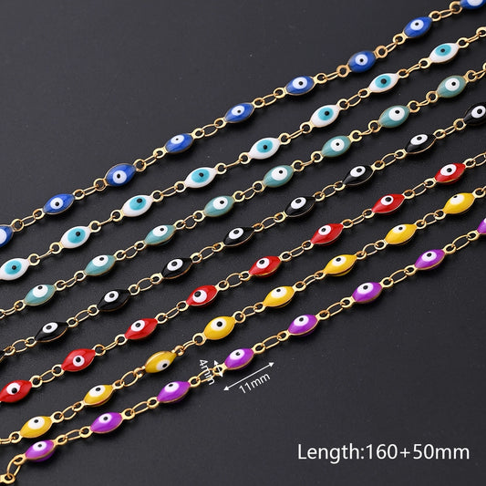 Bracelets ovales pour les yeux du diable [304 en acier inoxydable, 18 carats en or]