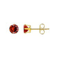 Round Colored Rhinestone Stud Earrings [304 Stainless Steel,18K Gold Plated]