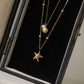 Vacation Geometric Starfish Shell Necklace [304 Stainless Steel,18K Gold Plated]