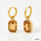 Square Zircon Drop Earrings [304 Stainless Steel,16K Gold Plated]