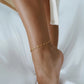 Moon Flower Butterfly Anklet [201 Stainless Steel, 18K Gold Plated]