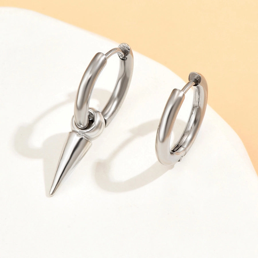 Asymmetrical drop earrings Set [Stainless Steel]