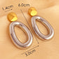 Irregular Oval Hollow Out Drop Earrings [201 Stainless Steel,18K Gold Plated]