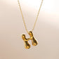 Letter Chain Pendant Necklace [304 Stainless Steel,18K Gold Plated]