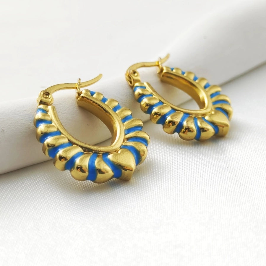 Striped Earrings [304 Stainless Steel]