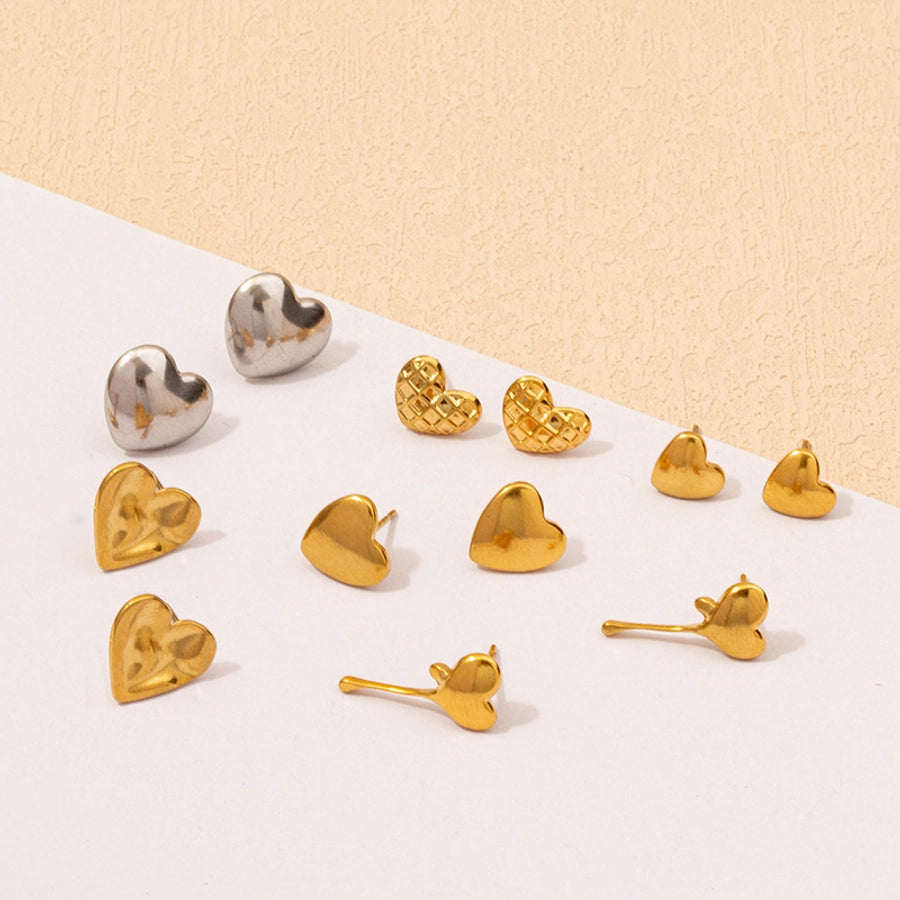 Heart Shape Earrings [304 Stainless Steel,18K Gold Plated]