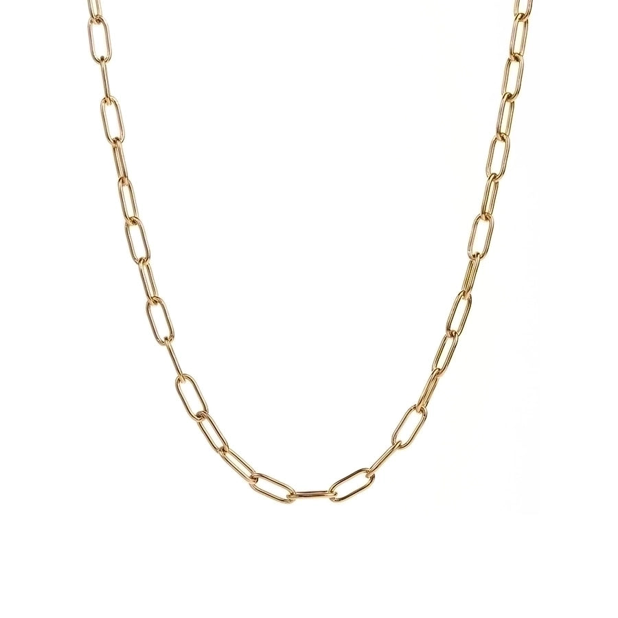 Collar de cadena de mezcla [304 acero inoxidable, 18K de oro chapado]