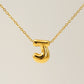 Letter Pendant Necklace [304 Stainless Steel,18K Gold Plated]