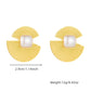 Vintage Style Sector Asymmetrical Artificial Pearls Earrings [304 Stainless Steel, 18K Gold Plated]