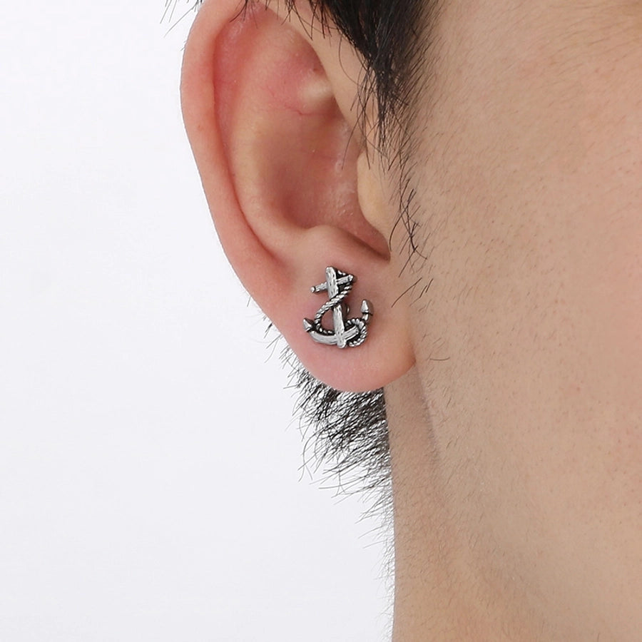 Anchor Ear Studs [304 Stainless Steel 18K Gold Plated]