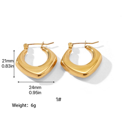 Mix Design Earrings [304 Stainless Steel,18K Gold Plated]