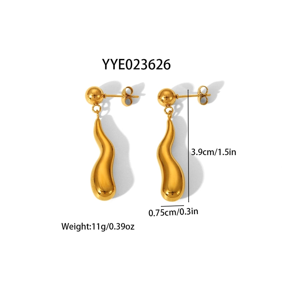 Japanese  Irregular Polishing Earrings [304 Stainless Steel,18K Gold Plated]