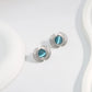 Silver Opal Ear Studs [304 acero inoxidable]