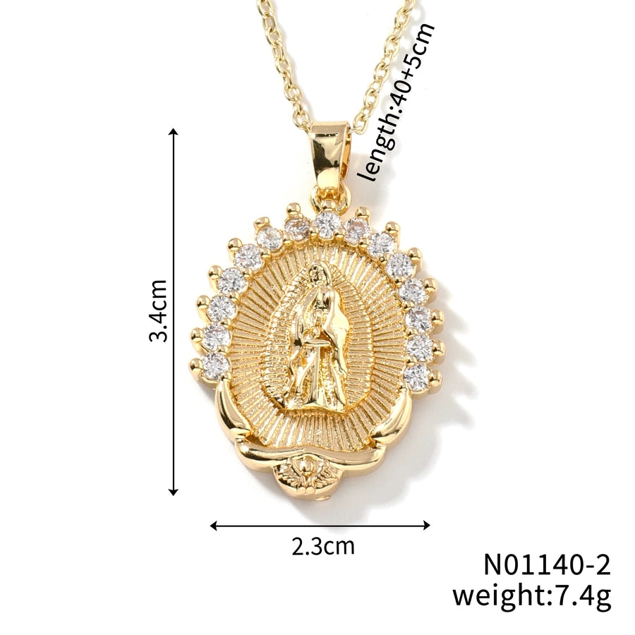 Vintage StyleVirgin Mary Pendant Necklace [304 Stainless Steel,Copper]