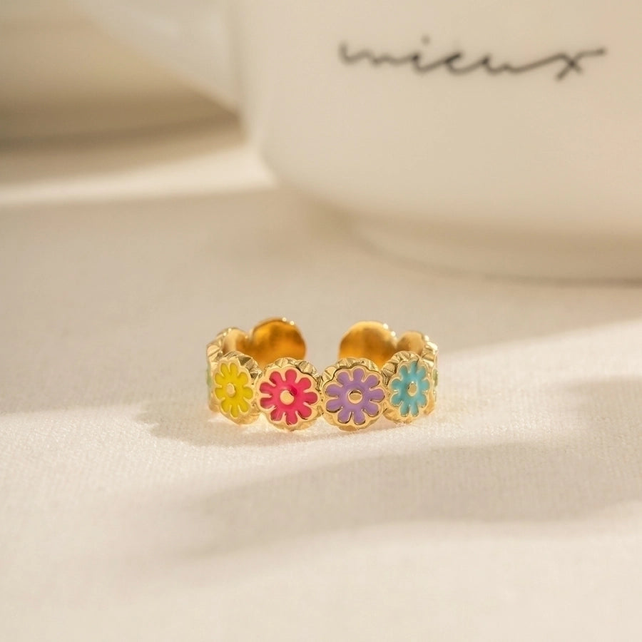 Daisy Flower Email Ring [304 roestvrij staal]