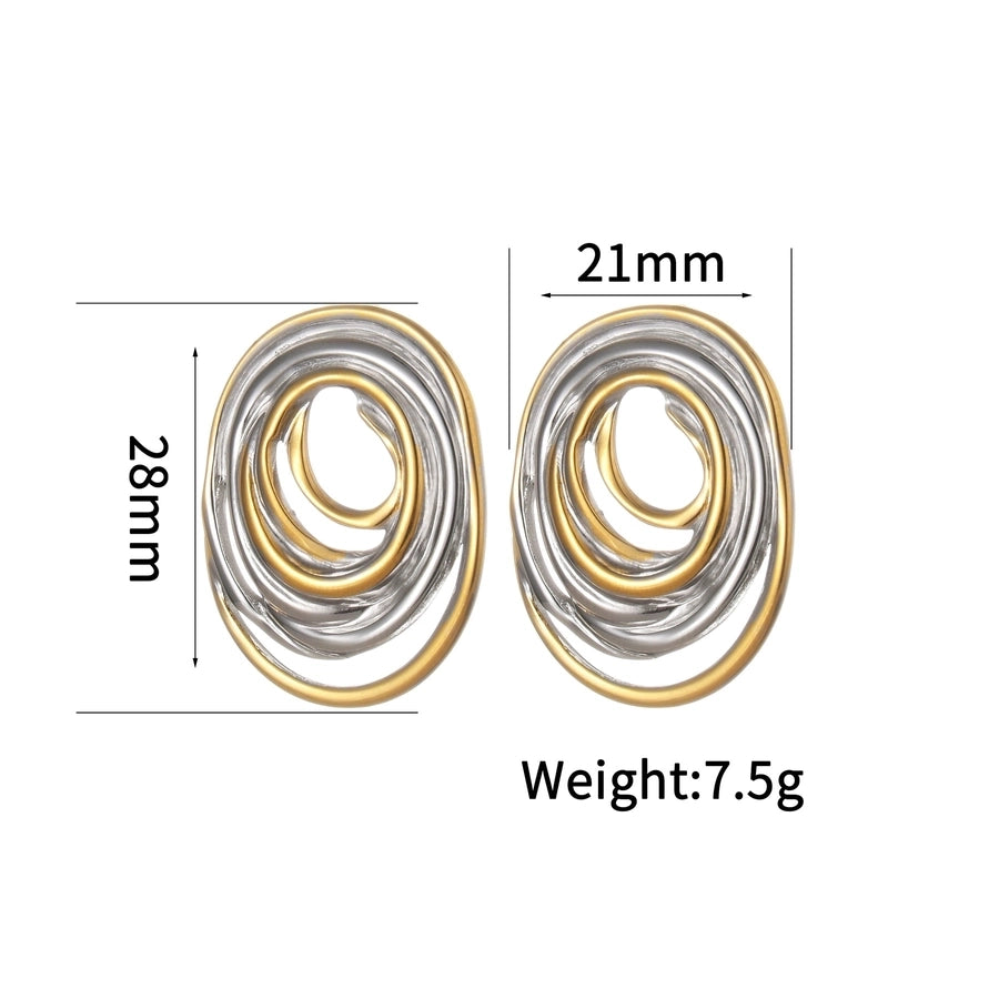 Mix Silver Gold Ear Stigs [304 rustfritt stål]