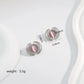 Silver Opal Ear Studs [304 Stainless Steel]