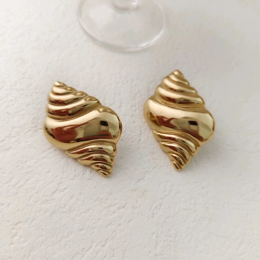 Orecchini di conchiglia [acciaio inossidabile 304, oro 18K placcato]