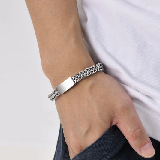 Bracelet en chaîne en argent [304 en acier inoxydable]