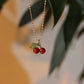 Cherry Resin Pendant Necklace [304 Stainless Steel,18K Gold Plated]