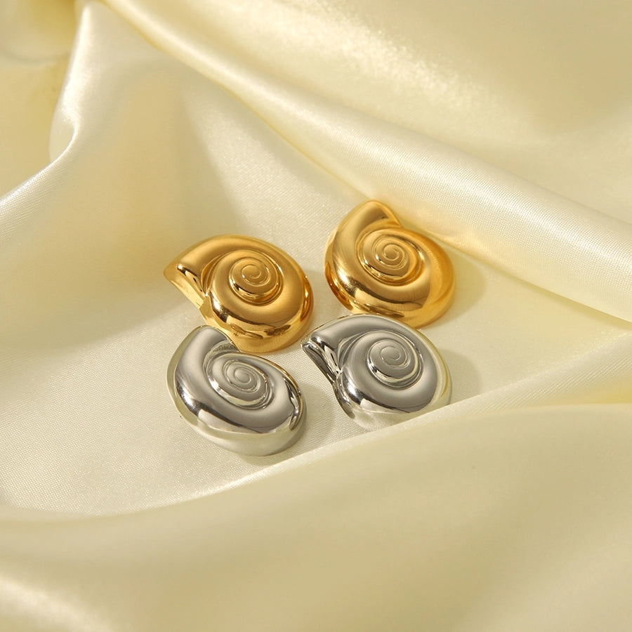 Conch Earrings [304 Stainless Steel,18K Gold Plated]