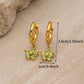 Flower Rhinestones Drop Earrings [304 Stainless Steel,18K Gold Plated]