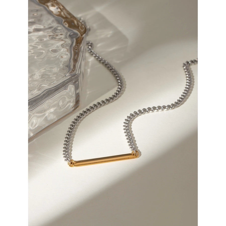 Silver Gold Chain Necklace [304 Stainless Steel]