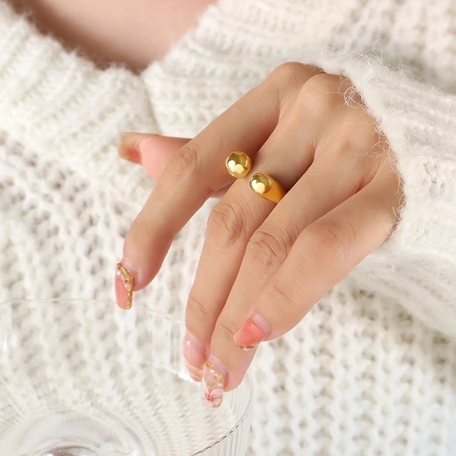 Irregular Geometric Ring [304 Stainless Steel, 18K Gold Plated]