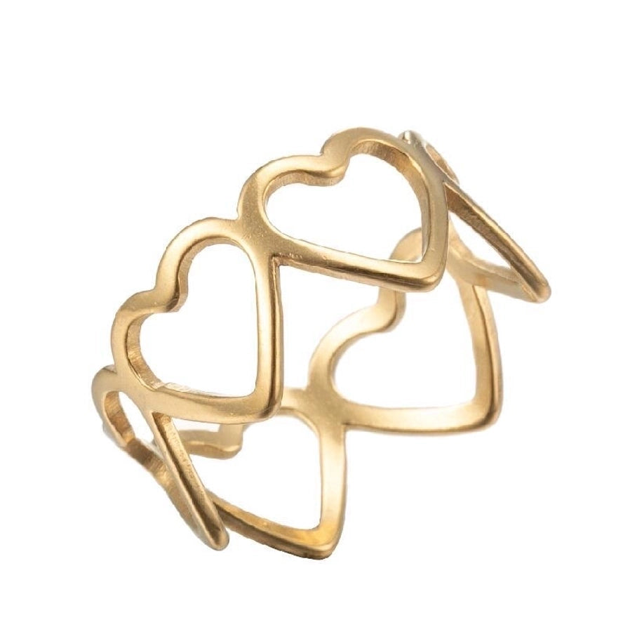 Thin Mix Design Ring [201 Stainless Steel, 18K Gold Plated]