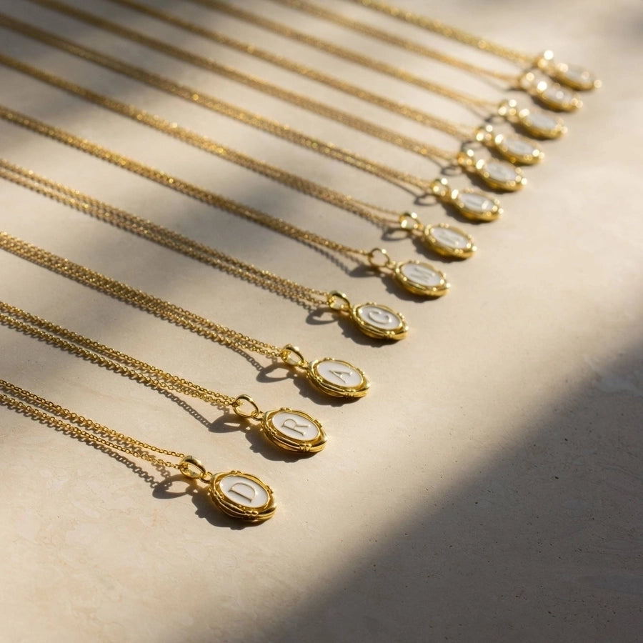 Letter Necklace [201,304 Stainless Steel,18K Gold Plated]