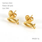 Star Heart Shape Airplane Earrings [304 Stainless Steel,18K Gold Plated]