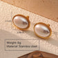 Oval Acrylic Earrings [304 Stainless Steel,18K Gold Plated]