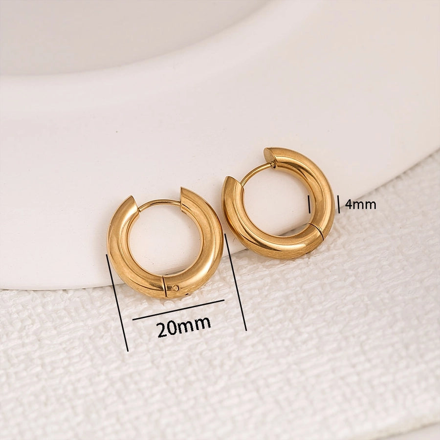 Round Hoop Earrings [304 Stainless Steel]