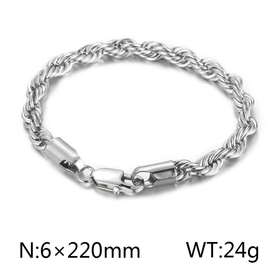 Rope Chain Bracelet [304 Stainless Steel 18K Gold Plated]